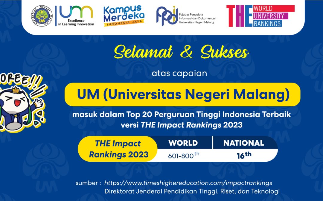 Top 20 Perguruan Tinggi Indonesia versi THE Impact Rankings 2023